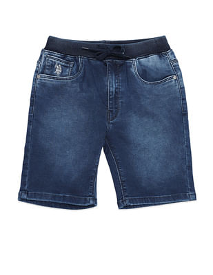 U S Polo Assn Kids Boys Washed Denim Shorts