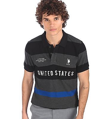 U S Polo Assn Striped Short Sleeve Polo Shirt