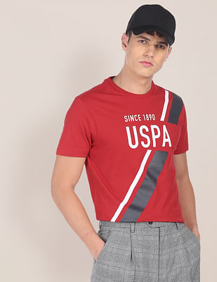 U S Polo Assn Crew Neck Brand Print T-Shirt