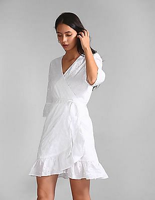 gap white wrap dress