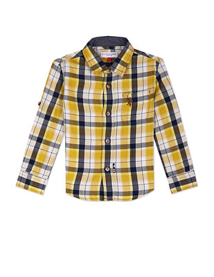 U S Polo Assn Kids Boys Outdoor Check Cotton Shirt