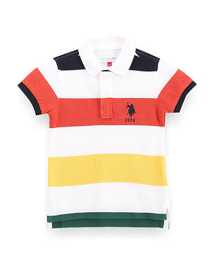 U S Polo Assn Kids Boys Rugby Stripe Polo Shirt