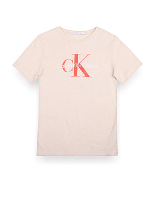 Calvin Klein Unisex Kids Monogram Heathered T-Shirt