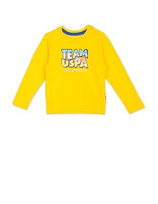 U S Polo Assn Kids Crew Neck Brand Print T-Shirt