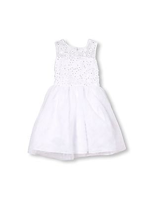 girls white sleeveless dress