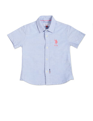 U S Polo Assn Kids Boys Solid Oxford Shirt