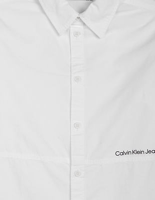 Buy Calvin Solid Klein Jeans Logo Mini Shirt Poplin
