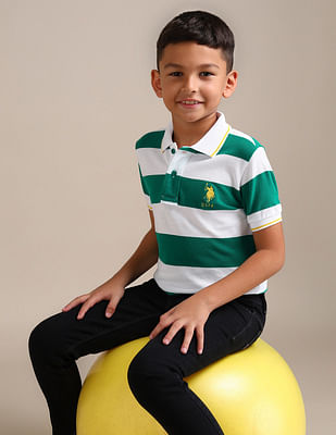 U S Polo Assn Kids Boys Vertical Striped Regular Polo Shirt