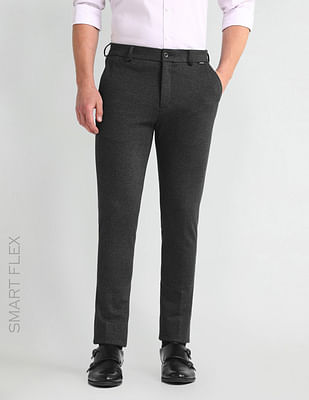 Buy Arrow Heathered Smart Flex Trousers - NNNOW.com