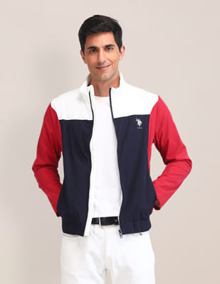 Buy U.S. Polo Assn. Colour Blocked Regular Fit Jacket - NNNOW.com