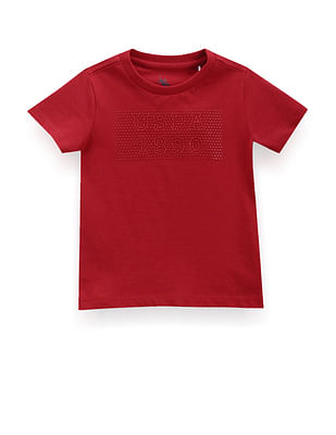 U S Polo Assn Kids Boys Brand Print Cotton T-Shirt