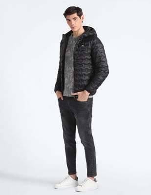 Buy Flying Machine Solid Thermo Tech Hooded Jacket - NNNOW.com