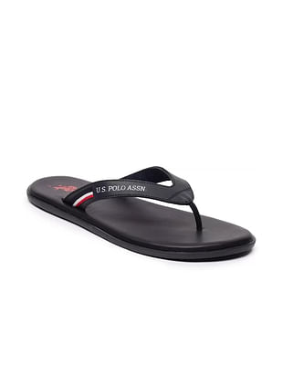 U S Polo Assn Men Leather Wanor Flip Flops