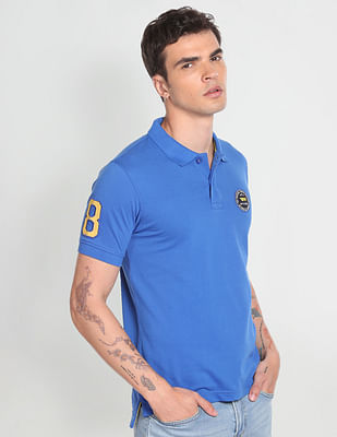 Flying Machine Appliqued Pique Polo Shirt