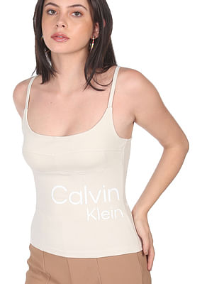 Calvin Klein Jeans Women Beige Corseting Tank Top