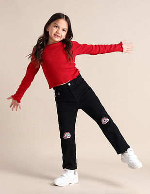 U S Polo Assn Kids Girls Cotton Slim Fit Jeans