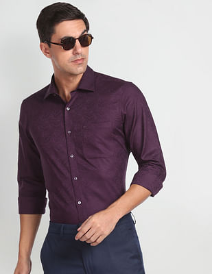 Arrow Self Design Twill Formal Shirt