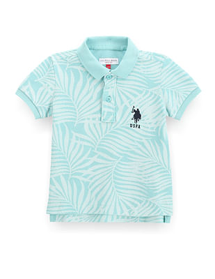 U S Polo Assn Kids Boys Tropical Print Polo Shirt