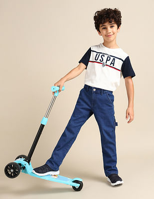 U S Polo Assn Kids Boys Straight Fit Blue Jeans