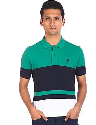 U S Polo Assn Cotton Striped Polo Shirt