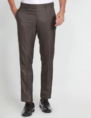 Arrow Tailored Regular Fit Dobby Formal Trousers