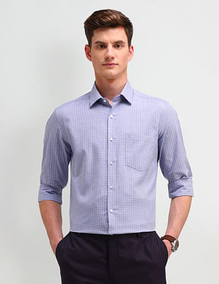 Arrow Slim Fit Micro Checked Shirt