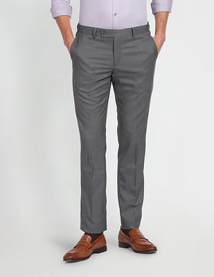 Arrow Hudson Tailored Fit Micro Check Formal Trousers