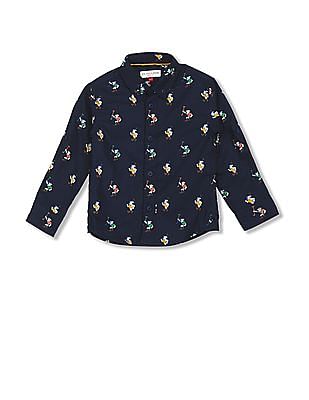 U S Polo Assn Kids Boys Button Down Collar Printed Shirt