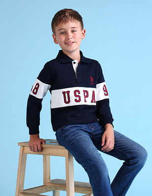 U S Polo Assn Kids Boys Brand Printed Regular Fit Sweatshirt