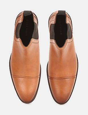 Buy Cole Haan Men Tan Buckland Cap Toe Leather Chelsea Boots