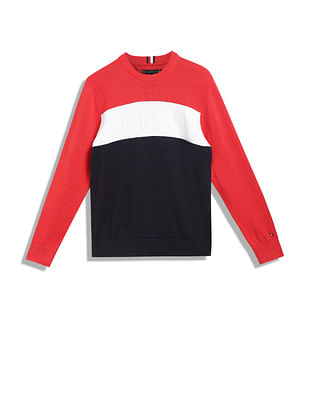 Tommy Hilfiger Kids Boys Cotton Colour Block Sweatshirt