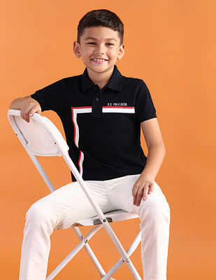 U S Polo Assn Kids Boys Vertical Striped Regular Polo Shirt