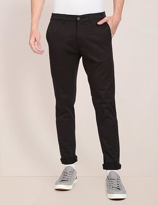 U S Polo Assn Solid Cotton Stretch Chinos