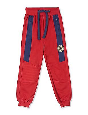 boys red joggers