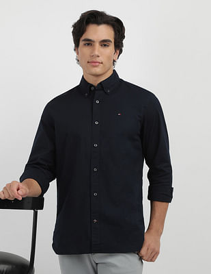 Tommy Hilfiger Oxford Regular Fit Solid Stretch Shirt