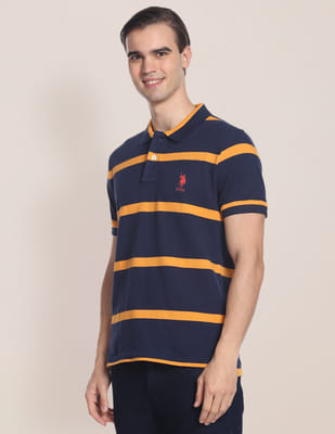 Buy U.S. Polo Assn. Men Navy Horizontal Stripe Polo Shirt - NNNOW.com