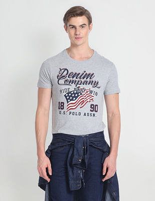 U S Polo Assn Denim Co Crew Neck Brand Print T-Shirt