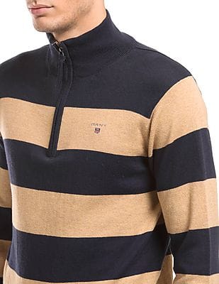 Buy Men Striped High Neck Sweater online at NNNOW.com