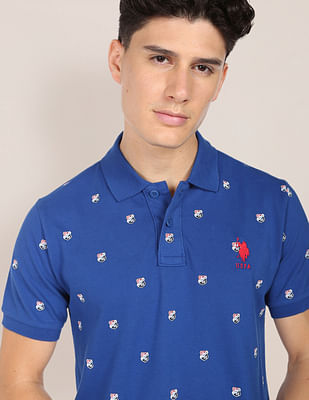 U S Polo Assn Shield Print Polo Shirt