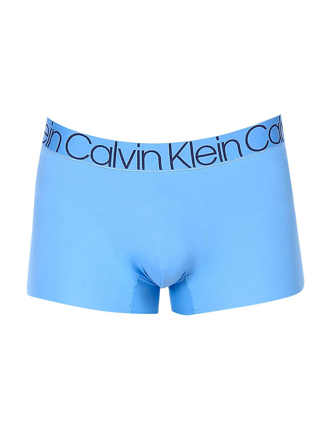 Buy Calvin Klein Underwear Men Aqua Mid Rise Solid Trunks