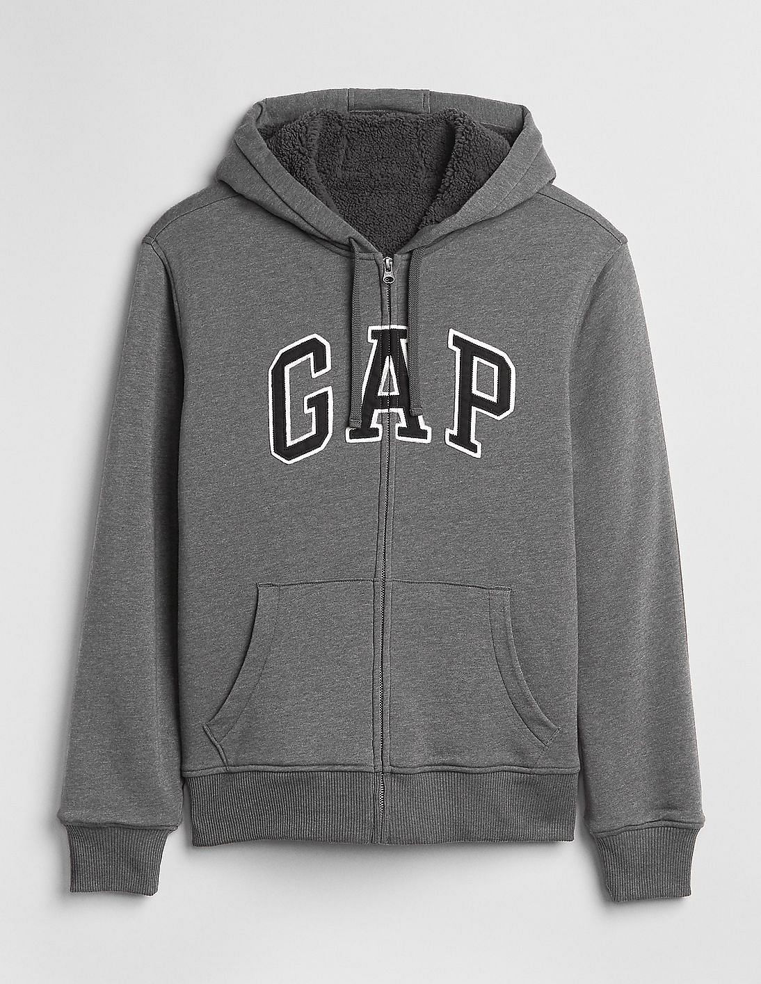 gap sherpa hoodie mens