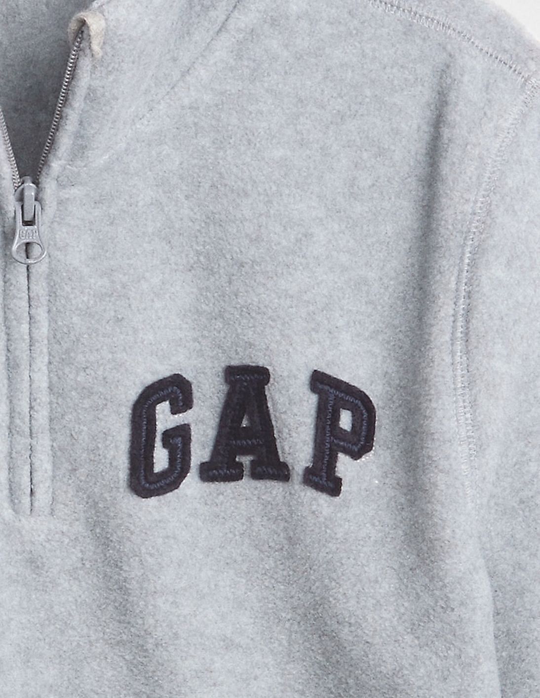 Buy GAP Boys Boys Grey Logo Quarter-Zip Sweatshirt - NNNOW.com