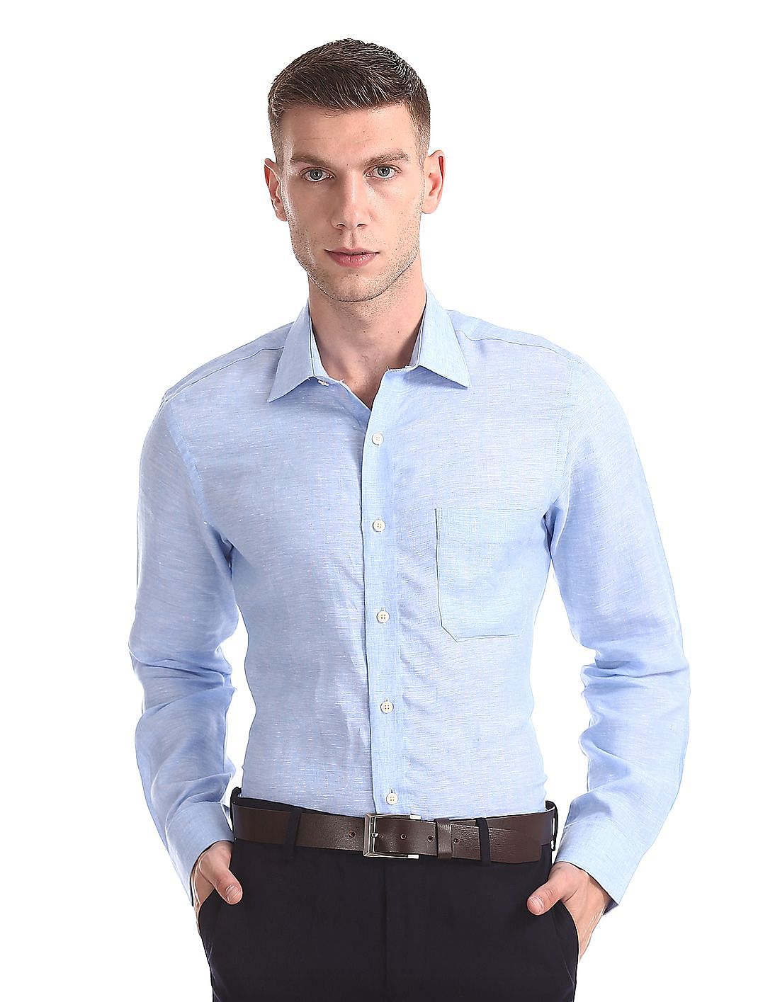 Buy Arrow French Placket Irish Linen Shirt - NNNOW.com