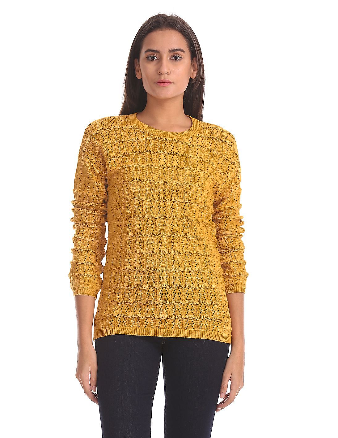 Buy Elle Studio Ribbed Neck Pointelle Sweater - NNNOW.com