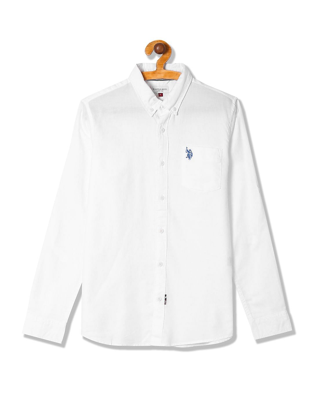 Buy U.S. Polo Assn. Kids Boys Boys Button Down Collar Solid Shirt ...