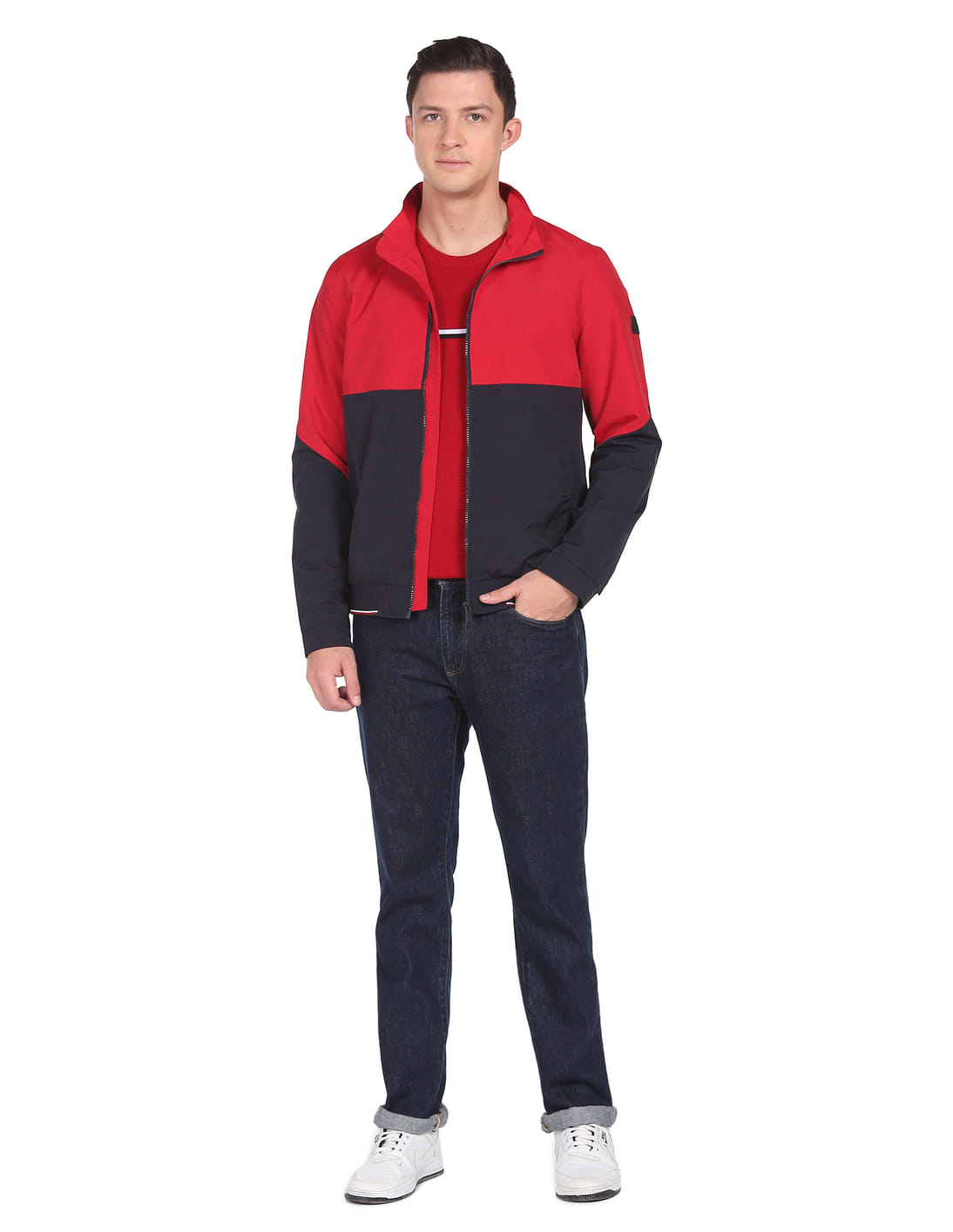 Buy Arrow Sports High Neck Colour Block Jacket - NNNOW.com