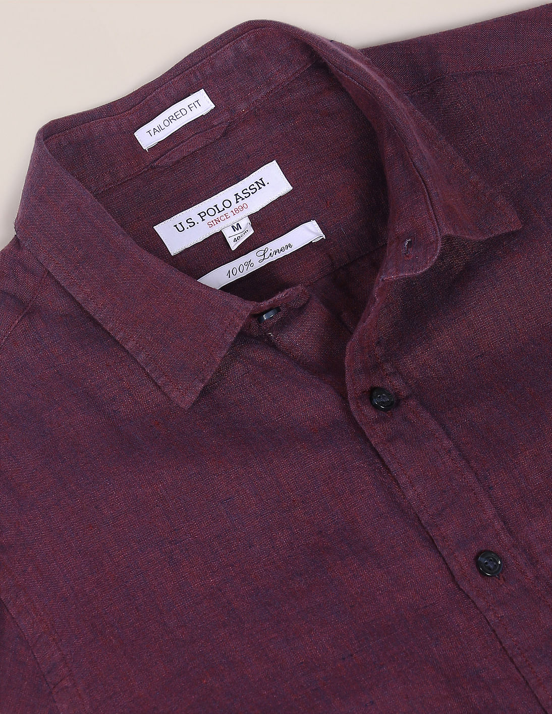 Buy U.S. Polo Assn. Cross Dyed Linen Solid Shirt - NNNOW.com