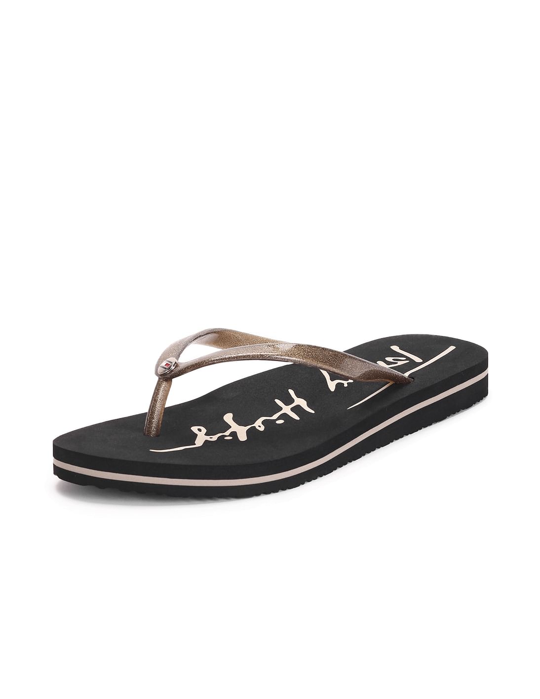 Tommy hilfiger pale pink mirror sparkle beach slide online sandals