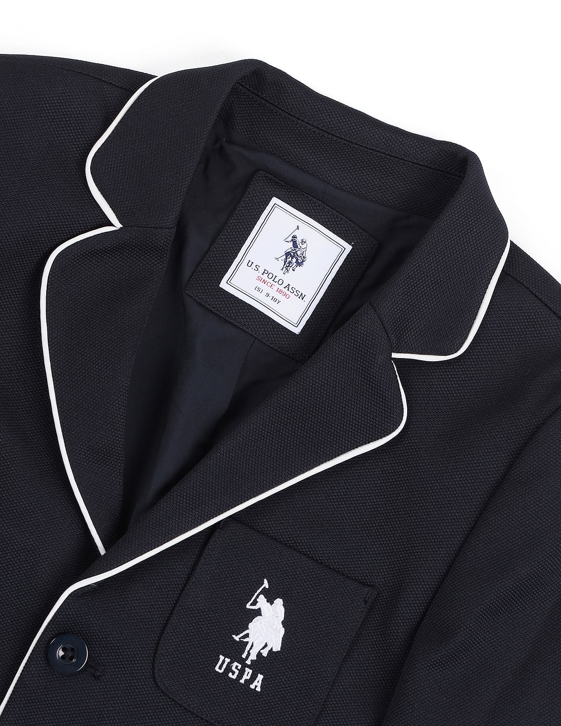 Buy U.S. Polo Assn. Kids Boys Notch Lapel Solid Blazer