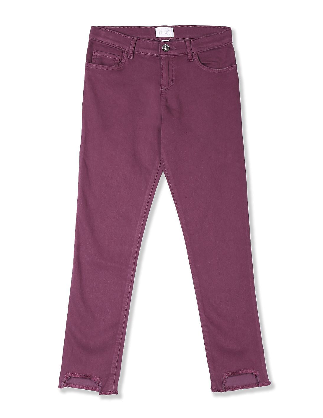 Buy The Children's Place Girls Purple Step Hem Denim Jeans - NNNOW.com